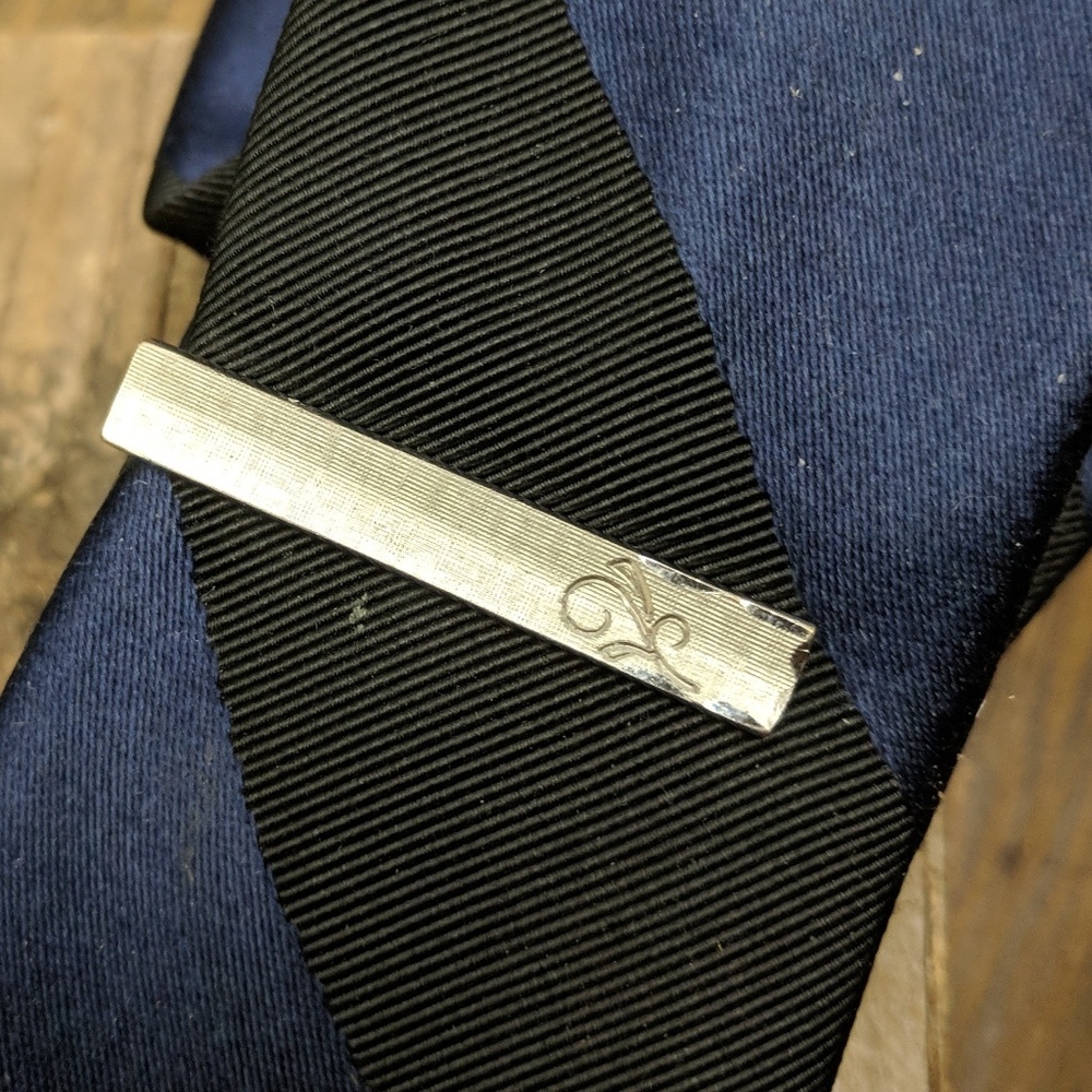 Vintage SWANK Silver-Tone Tie Bar / Tie Clip